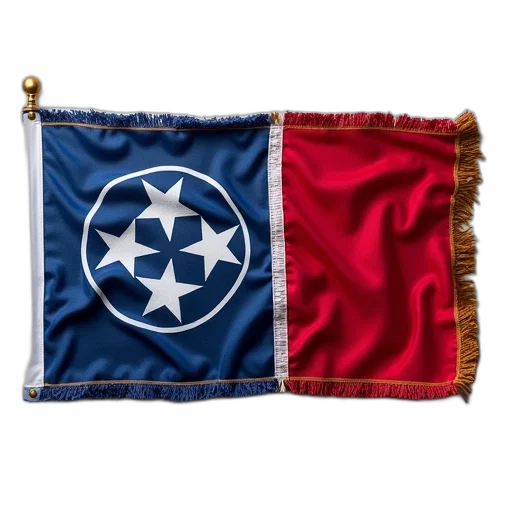 tennessee, state, flag, fringes transparent PNG cut-out