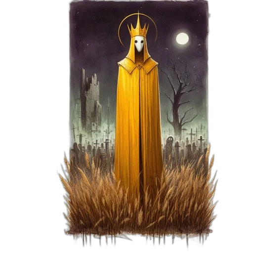 creature, dress, mask, staff transparent PNG cut-out