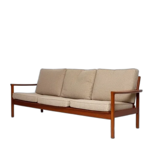 furniture, 3d render, teak, fabric transparent PNG cut-out