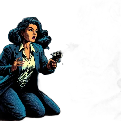 comic book art, concept art, woman, blue transparent PNG cut-out