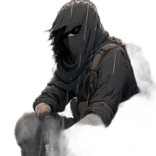 mask, jacket, weapon, face transparent PNG cut-out