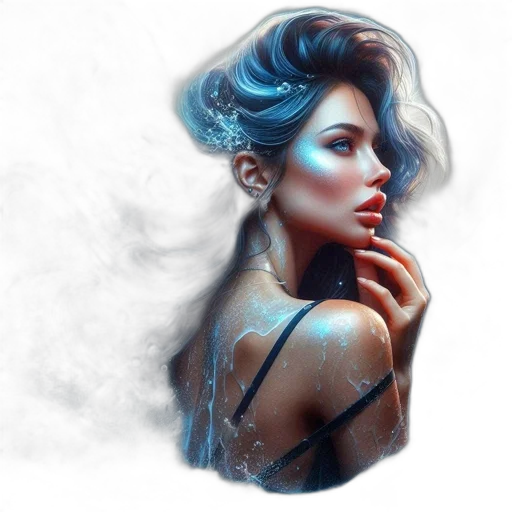face, hair, dress, jewelry transparent PNG cut-out