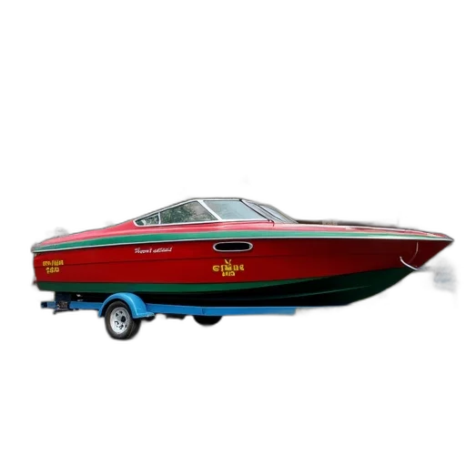 3d render, red, green, speedboat transparent PNG cut-out