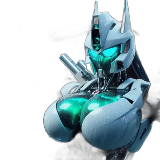 robot, weapon, concept art, 3d render transparent PNG cut-out