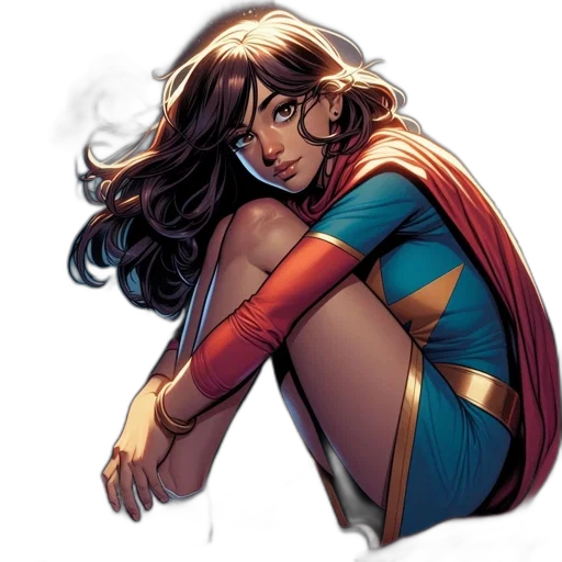 comic book art, concept art, woman, long transparent PNG cut-out