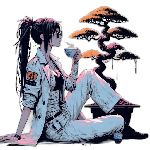 robot, cyberpunk, comic book art, concept art transparent PNG cut-out