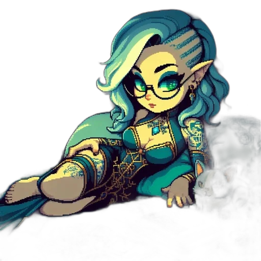 concept art, fantasy art, pixel art, cyberpunk transparent PNG cut-out