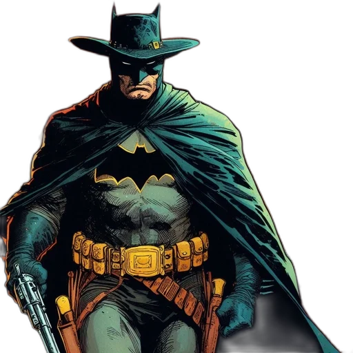 comic book art, concept art, batman, assumes transparent PNG cut-out