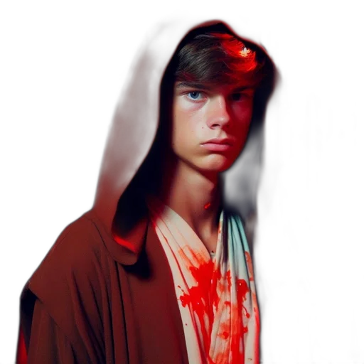 jacket, face, creature, photorealistic transparent PNG cut-out