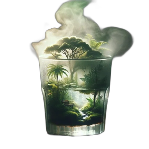bottle, photorealistic, concept art, vaporwave transparent PNG cut-out
