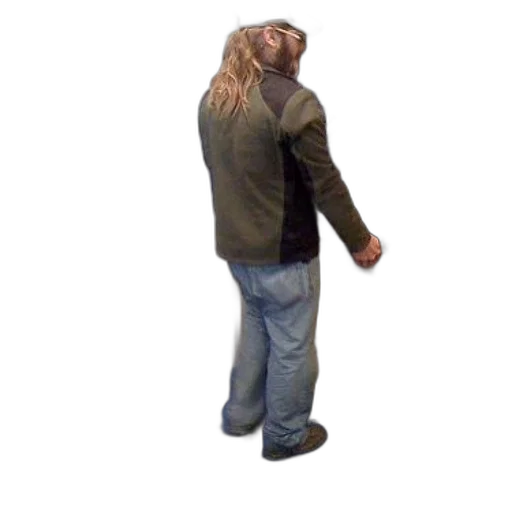 jacket, hair, creature, staff transparent PNG cut-out