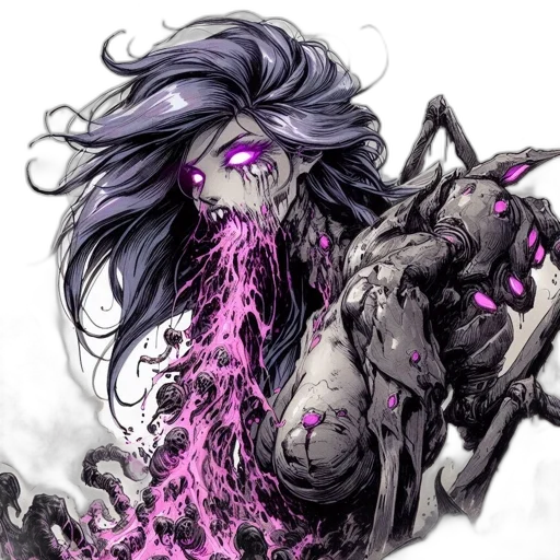 creature, hair, concept art, comic book art transparent PNG cut-out