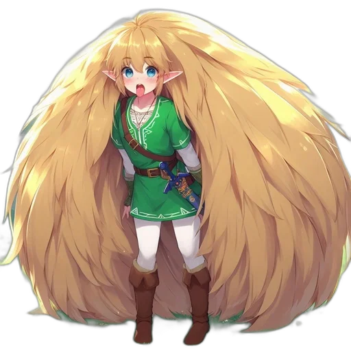 hair, dress, animal, creature transparent PNG cut-out