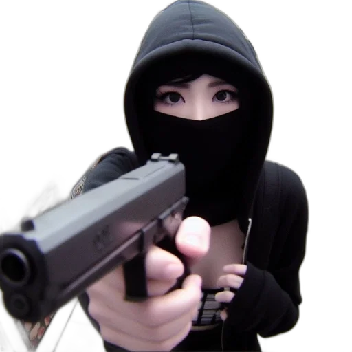 weapon, mask, staff, jacket transparent PNG cut-out