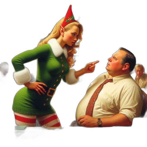 elf, costume-wearing, woman, points transparent PNG cut-out