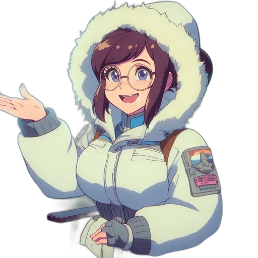 jacket, staff, face, anime transparent PNG cut-out