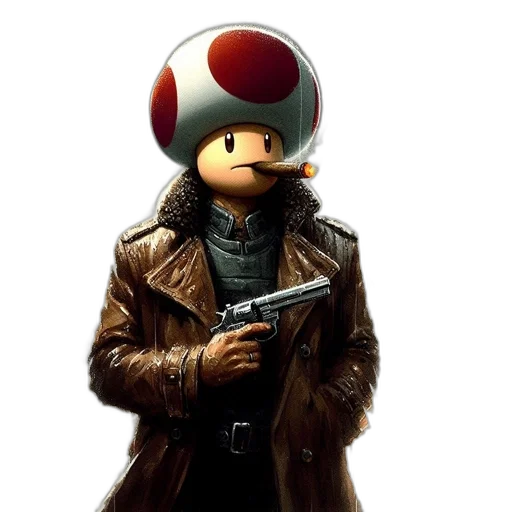 jacket, hat, weapon, robot transparent PNG cut-out