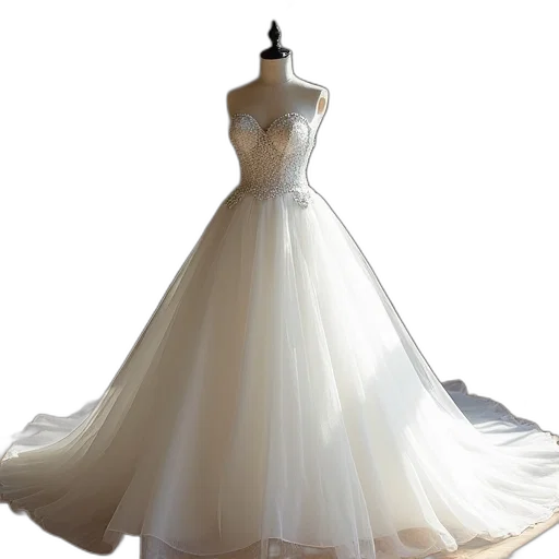 dress, 3d render, photorealistic, line transparent PNG cut-out
