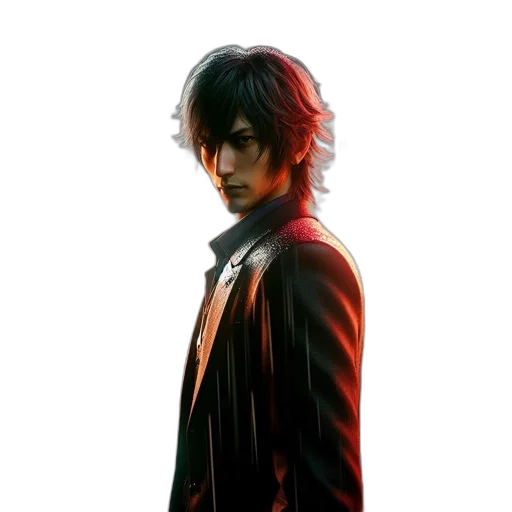jacket, face, concept art, photorealistic transparent PNG cut-out