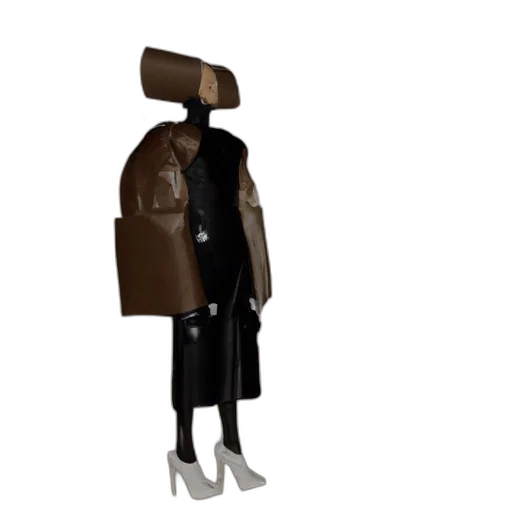 jacket, hat, staff, robot transparent PNG cut-out
