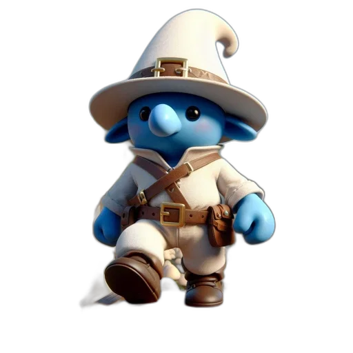 staff, hat, concept art, 3d render transparent PNG cut-out