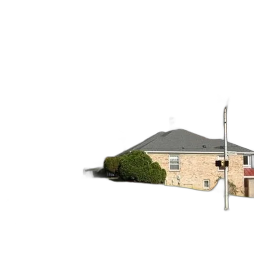 building, umbrella, 3d render, photorealistic transparent PNG cut-out