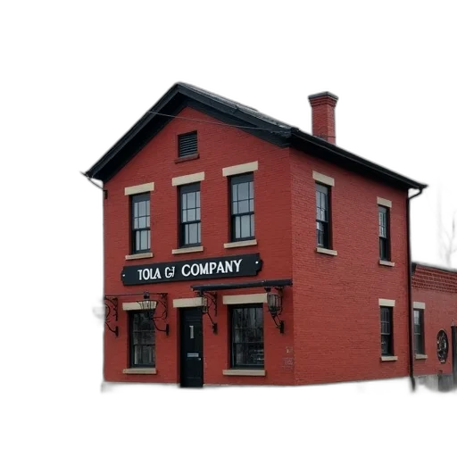 building, city street, red, brick transparent PNG cut-out