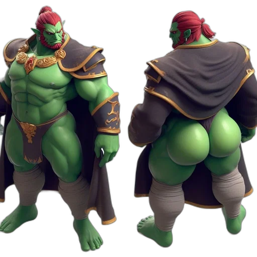 concept art, 3d render, fantasy art, green transparent PNG cut-out