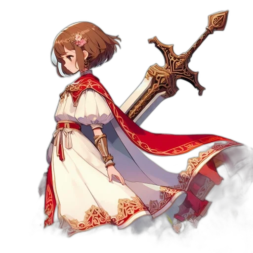 sword, staff, weapon, dress transparent PNG cut-out