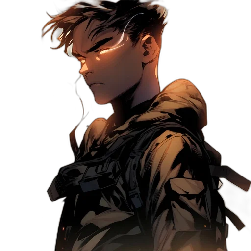 jacket, weapon, comic book art, concept art transparent PNG cut-out