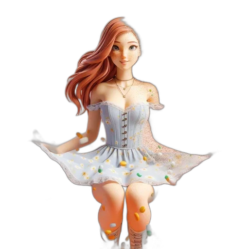 dress, 3d render, concept art, fantasy art transparent PNG cut-out