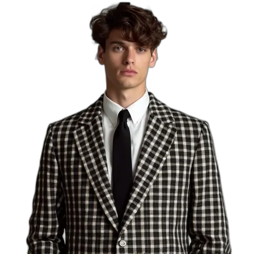 jacket, monochrome, young, man transparent PNG cut-out