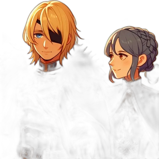 hair, staff, crown, concept art transparent PNG cut-out