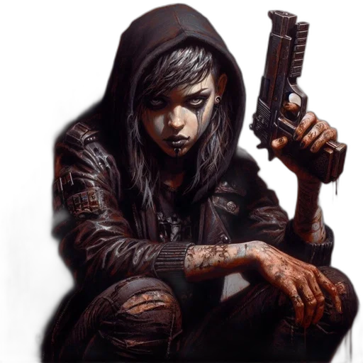 jacket, weapon, cyberpunk, concept art transparent PNG cut-out