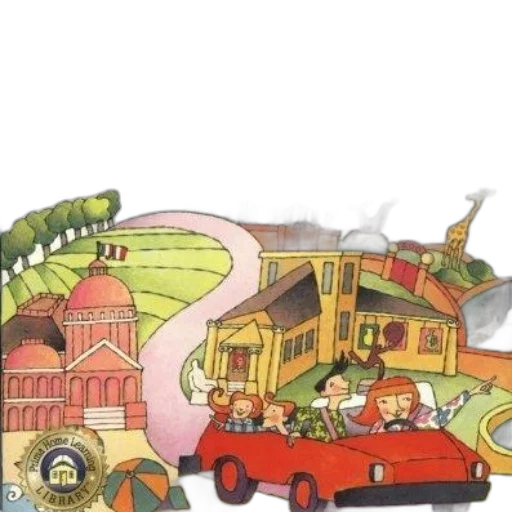 car, concept art, city street, forest transparent PNG cut-out