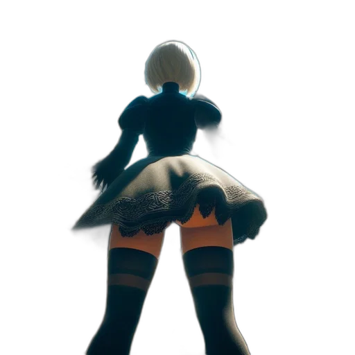 dress, robot, staff, weapon transparent PNG cut-out