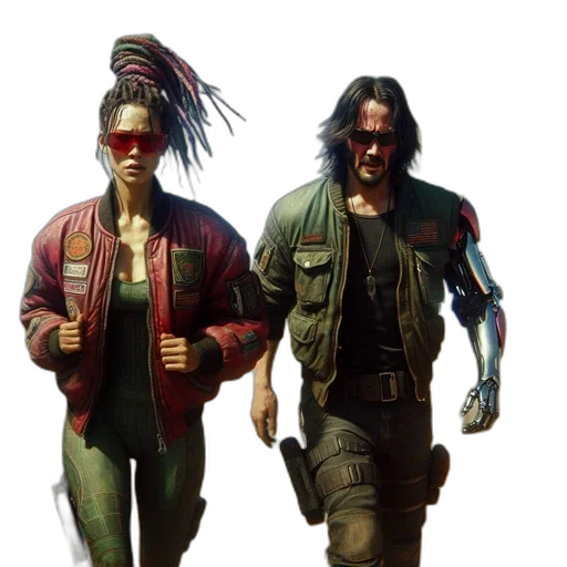 jacket, concept art, cyberpunk, comic book art transparent PNG cut-out