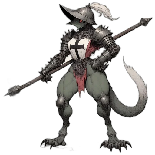 dragon, creature, staff, animal transparent PNG cut-out