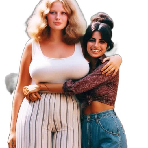 two, women, one, blonde transparent PNG cut-out