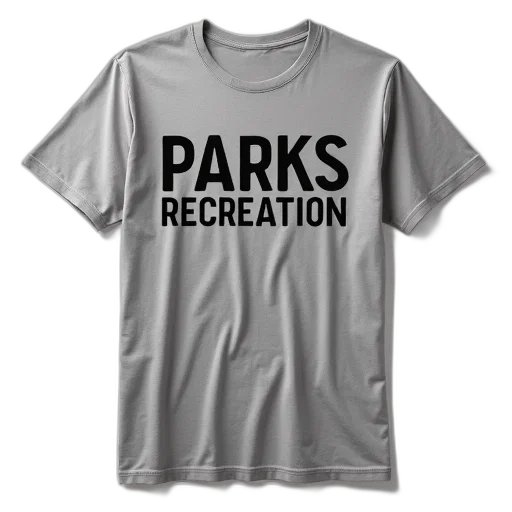 grey, t-shirt, text, parks transparent PNG cut-out