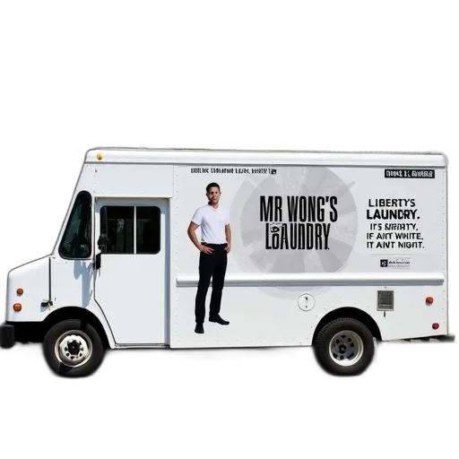 white, delivery, van, sign transparent PNG cut-out