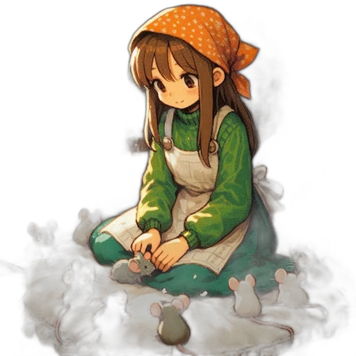 hat, staff, dress, weapon transparent PNG cut-out