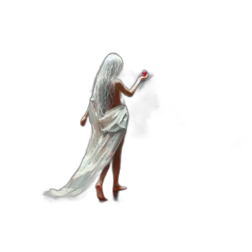 dress, creature, staff, weapon transparent PNG cut-out
