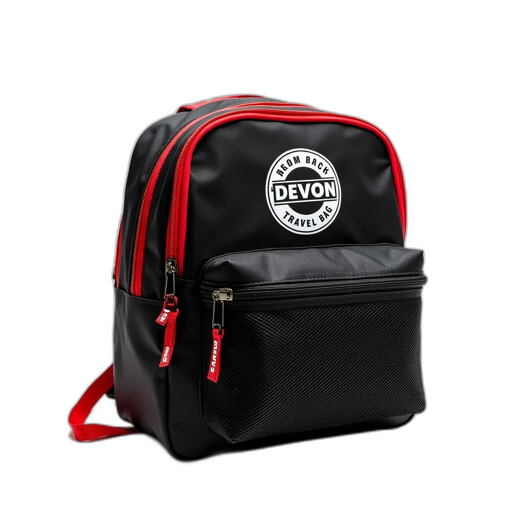 black, red, travel, bag transparent PNG cut-out