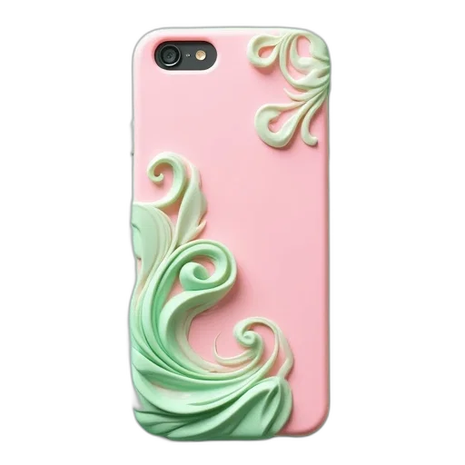 vaporwave, pastel, green, swirls transparent PNG cut-out