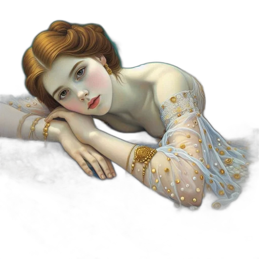 jewelry, dress, face, fantasy art transparent PNG cut-out