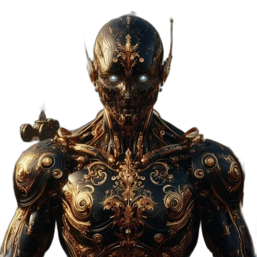 robot, jewelry, mask, sword transparent PNG cut-out