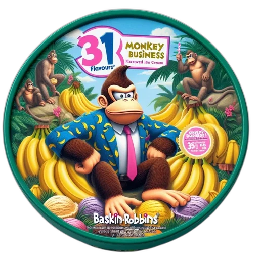 donkey, kong, illustrated, colorful transparent PNG cut-out