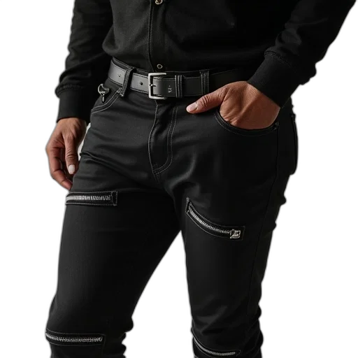 jacket, staff, sword, cyberpunk transparent PNG cut-out