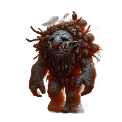 creature, mask, staff, hair transparent PNG cut-out